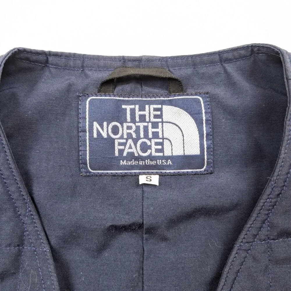Vintage 80s The North Face Vest Jacket Men Small Blue Rare Quilted Talon Zip